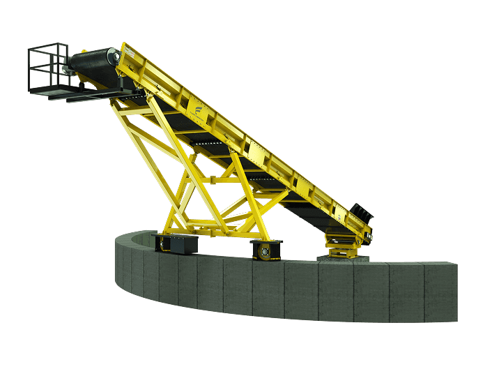 Radial stacker conveyors