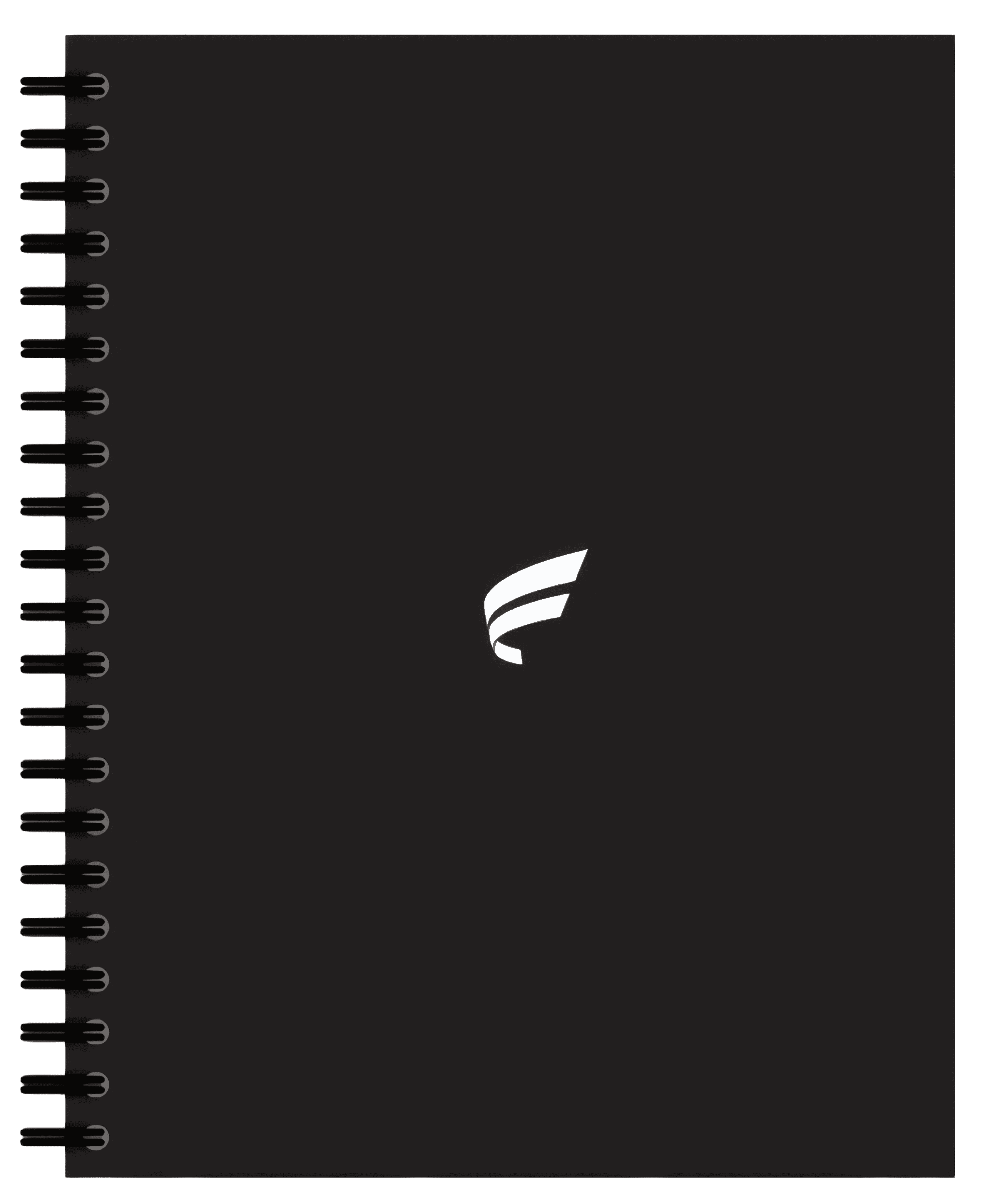 Fluent notebook front cover with spiral binding