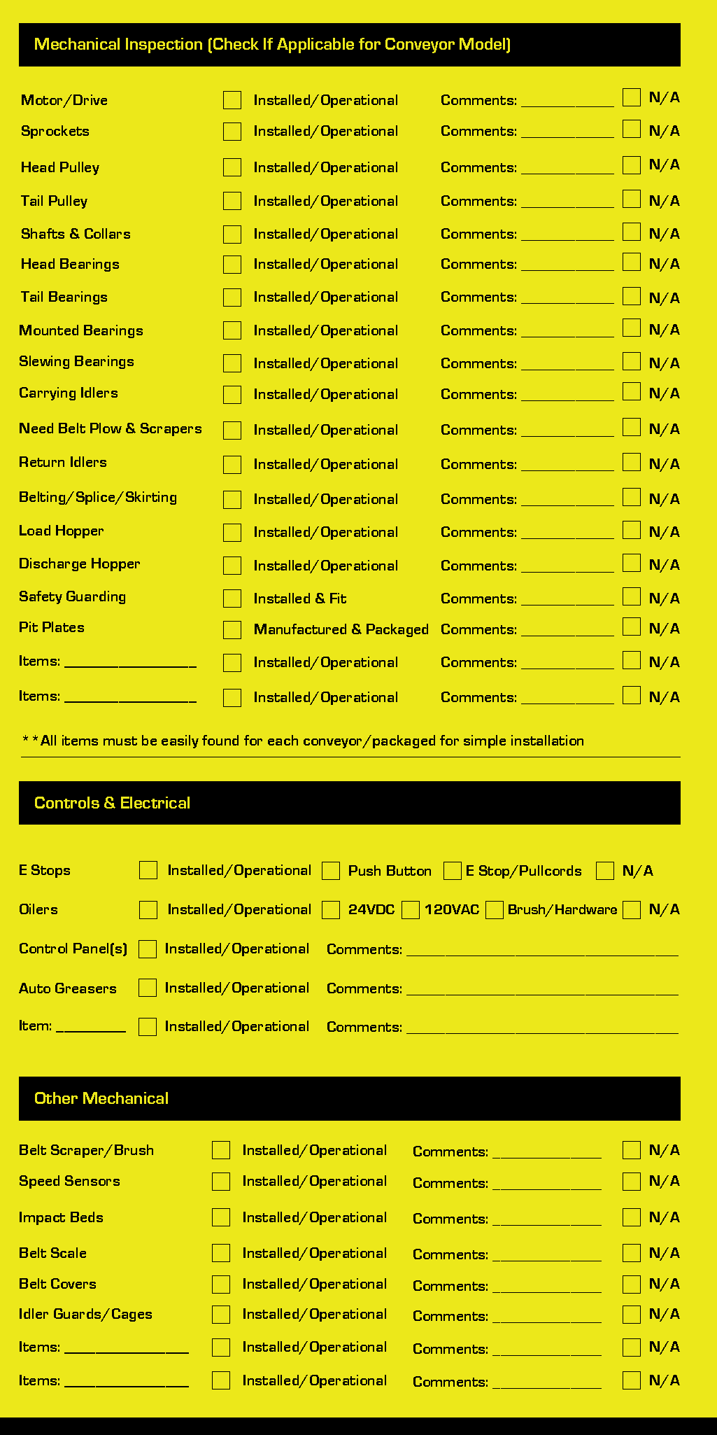 QA QC tag specifications