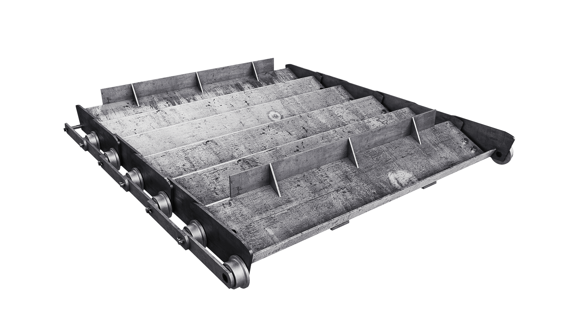 Heavy-duty roller chain belt conveyor