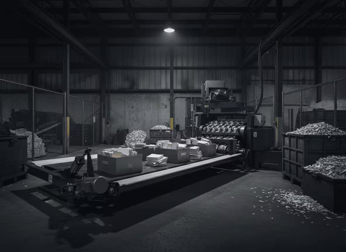 Conveyors for document destruction facilities