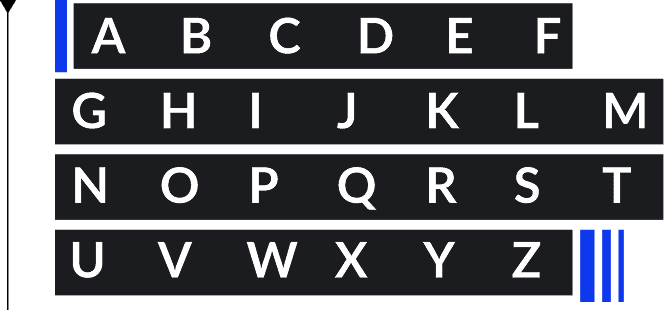 Lato uppercase alphabet specimen