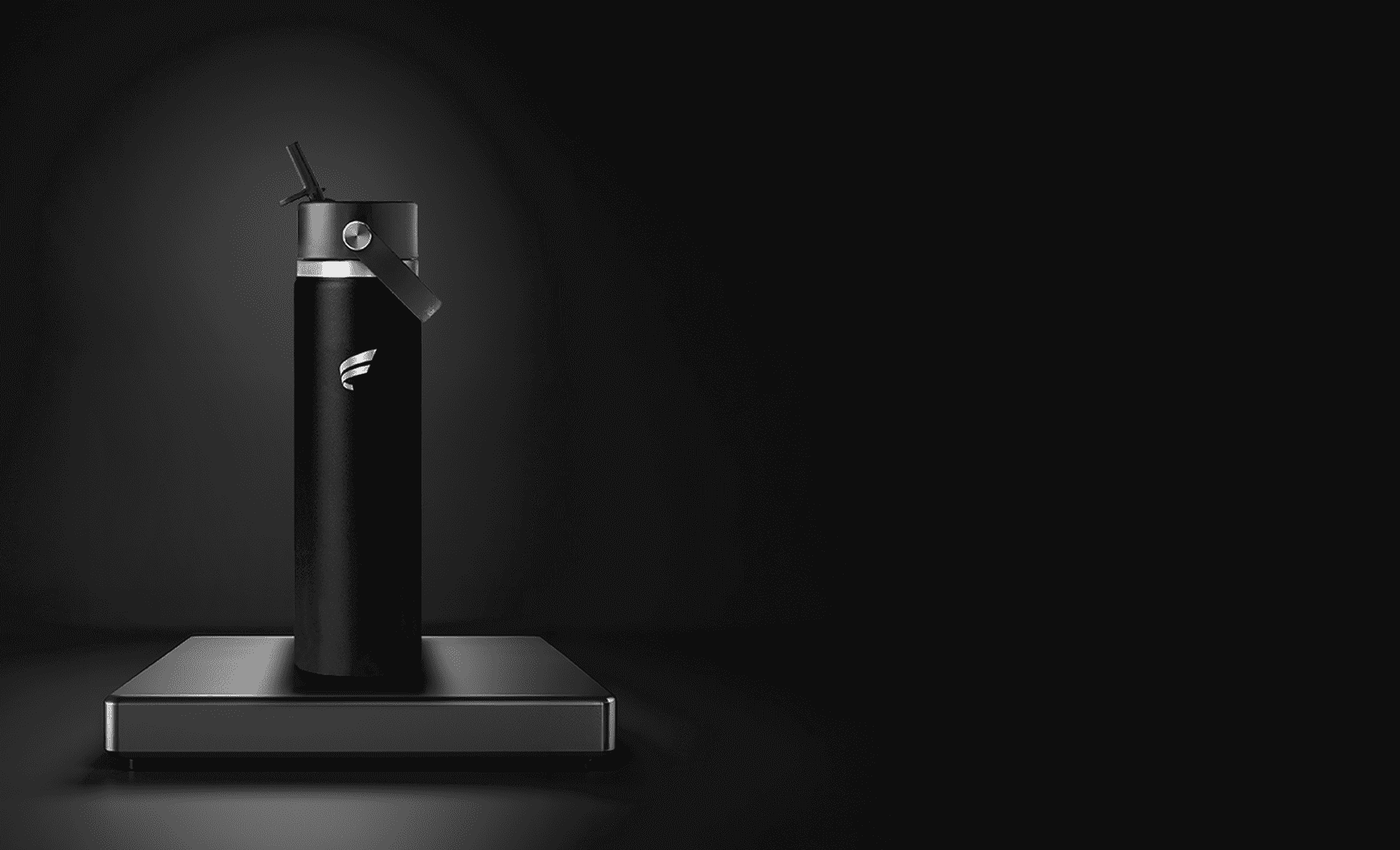 Hydro Flask Wide Mouth with Flex Straw Cap 24oz in black with Fluent logo