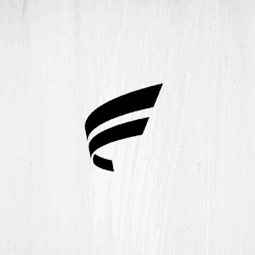 Black logo on a clear and bright photo