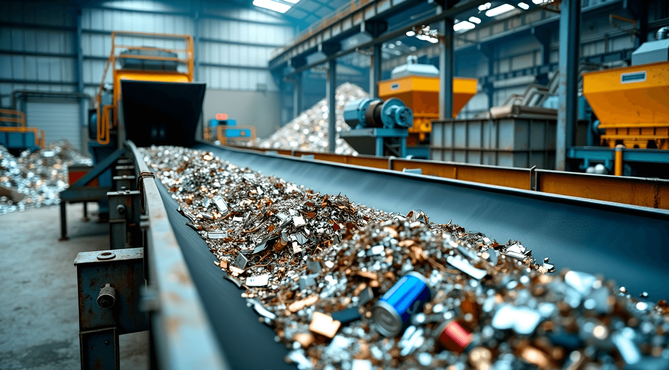 Non-ferrous metals recycling conveyor systems
