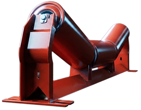 Steel unequal troughing idlers